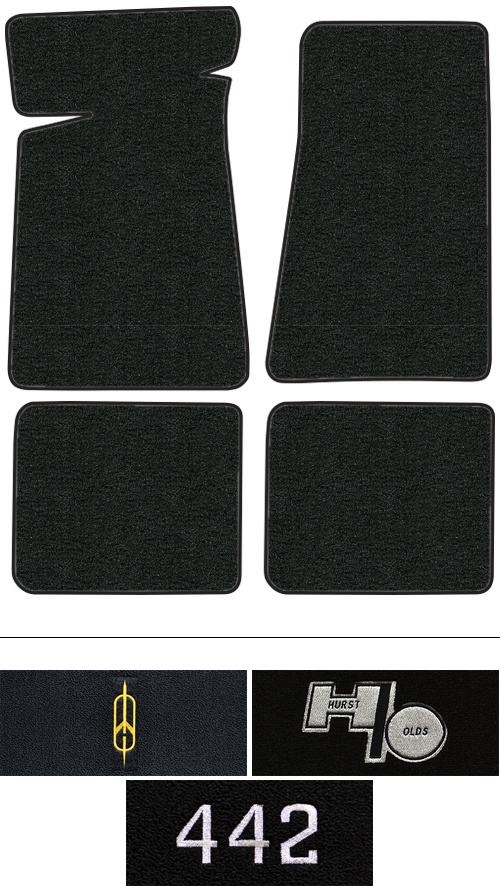1978-1979 Oldsmobile Cutlass Salon 442 Floor Mats (Logos Available) - 4pc - Cutpile