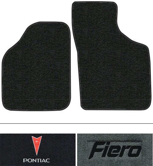 1984-1988 Pontiac Fiero Floor Mats (Logos Available) - 2pc - Cutpile
