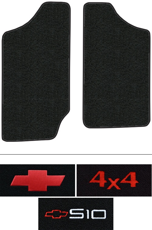 1982-1993 Chevy S10 Floor Mats (Logos Available) - 2pc - Cutpile | Fits: Ext Cab