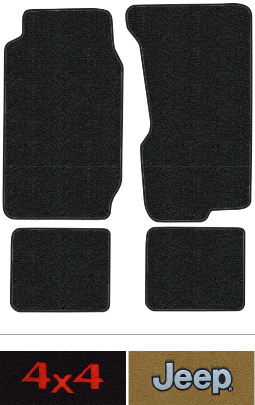 1974-1983 Jeep Cherokee (SJ) Floor Mats (Logos Available) - 4pc - Cutpile