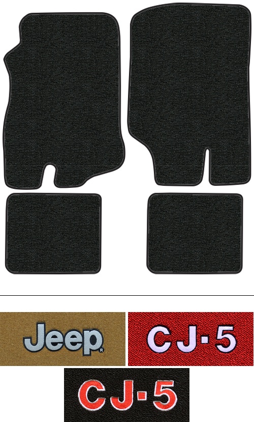 1976-1983 Jeep CJ5 (CJ) Floor Mats (Logos Available) - 4pc - Cutpile