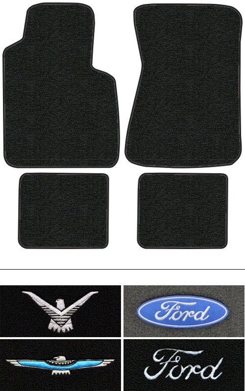 1958-1963 Ford Thunderbird (Squarebird) Floor Mats (Logos Available) - 4pc - Loop