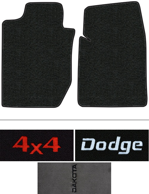 1987-1996 Dodge Dakota Floor Mats (Logos Available) - 2pc Front - Cutpile