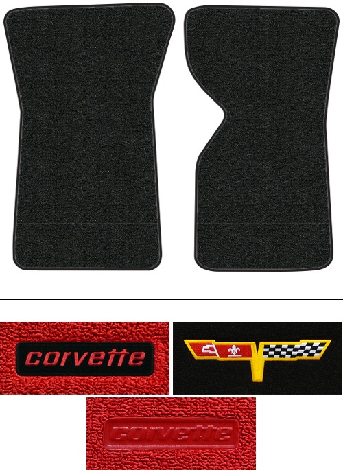 1982 Corvette (C3) Collector's Edition Floor Mats (Logos Available) 2pc - 82 Vet Cutpile