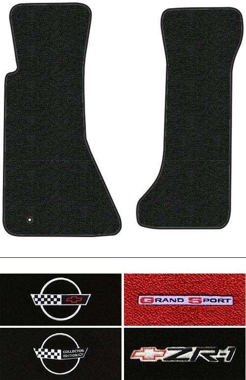 1994-1996 Corvette (C4) Floor Mats (Logos Available) 2pc - Cutpile | Fits: without Heel Pad