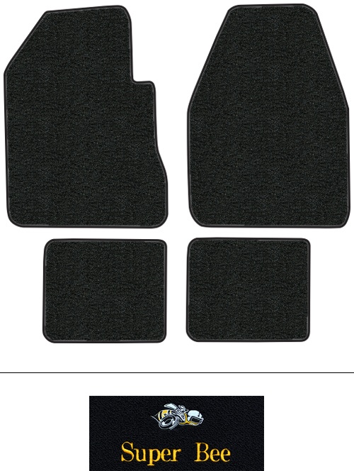 1968-1970 Dodge Coronet (B-Body) Super Bee Floor Mats (Logos Available) - 4pc - Loop | Fits: 2DR, 4spd