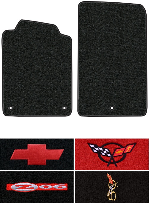 1997-2007 Corvette (C5/C6) Floor Mats (Logos Available) 2pc - Truvette | Fits: without Heel Pad, Fits 2005 to early 2007