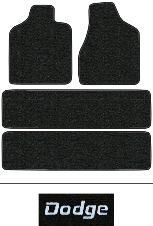 1996-2000 Dodge Caravan Floor Mats (Logos Available) - 4pc - Cutpile