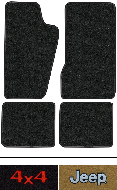 1984-1990 Jeep Wagoneer (SJ) Floor Mats (Logos Available) - 4pc - Cutpile