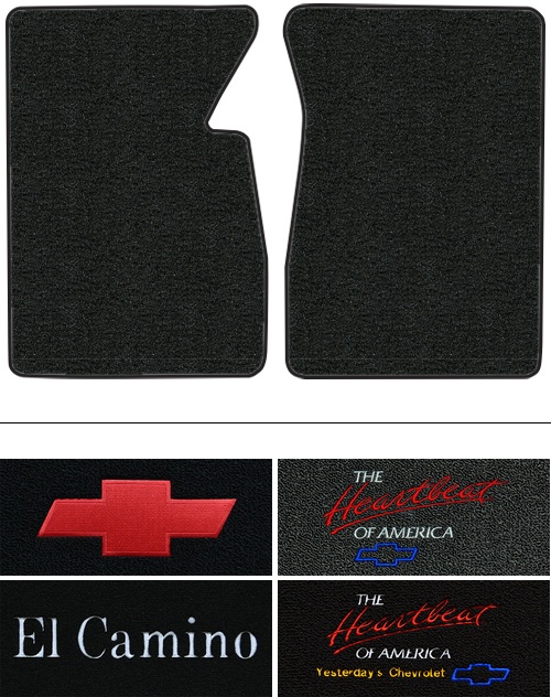 1959-1960 Chevy El Camino Floor Mats (Logos Available) - 2pc - Tuxedo