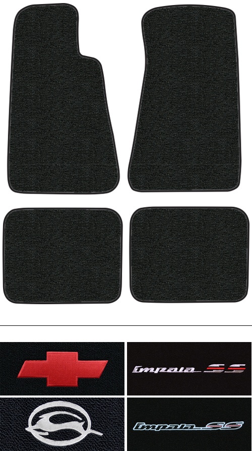 1994-1996 Chevy Impala Floor Mats (Logos Available) - 4pc - Cutpile | Fits: without Snaps