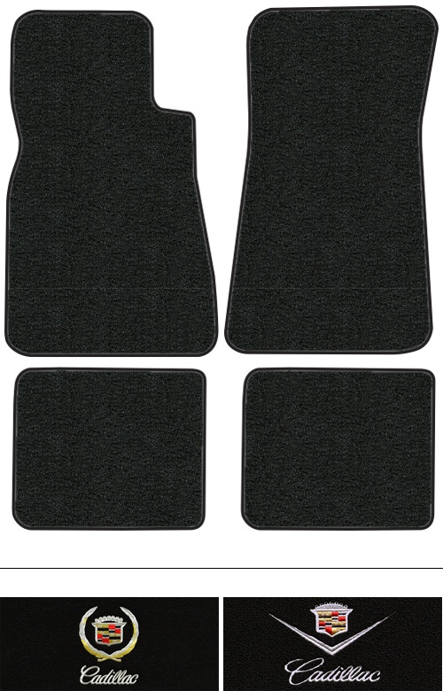 1987-1992 Cadillac Brougham Floor Mats (Logos Available) - 4pc - Cutpile | Fits: Rear Wheel Drive