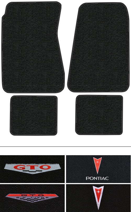 1966-1967 Pontiac GTO (Goat) Floor Mats (Logos Available) - 4pc - Loop | Fits: 4spd