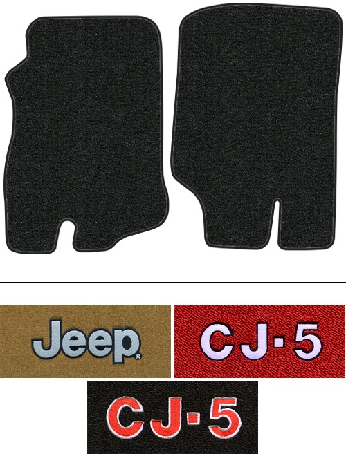 1976-1983 Jeep CJ5 (CJ) Floor Mats (Logos Available) - 2pc Front - Cutpile