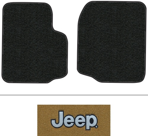 1987-1995 Jeep Wrangler (YJ) Floor Mats (Logos Available) - 2pc Front - Cutpile
