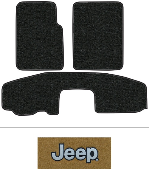 1997-2006 Jeep Wrangler (TJ) Floor Mats (Logos Available) - 3pc - Cutpile | Fits: Short Console, 2pc Frts & 1pc Rr, Fits the Wrangler with short console only