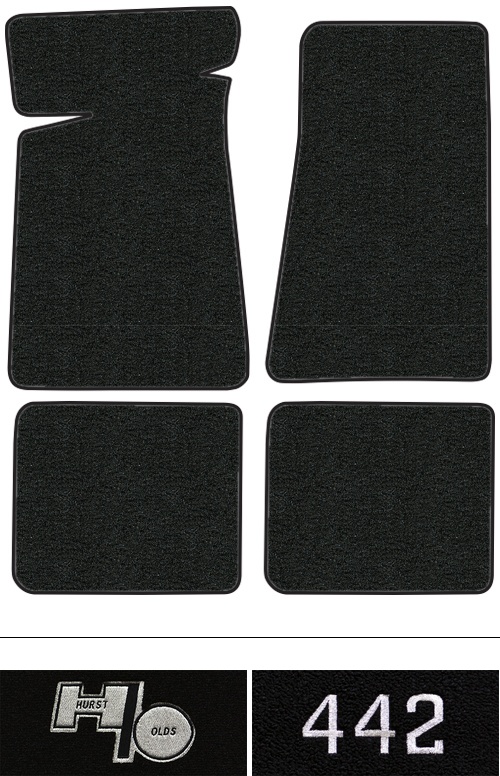 1985-1987 Oldsmobile Cutlass Salon Floor Mats (Logos Available) - 4pc - Cutpile | Fits: 442