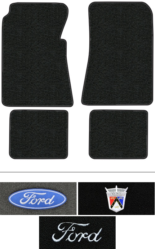 1955-1956 Ford Country Sedan Floor Mats (Logos Available) - 4pc - Loop