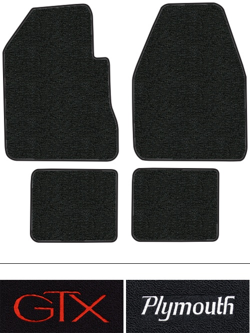 1971 Plymouth GTX (B-Body) Floor Mats (Logos Available) - 4pc - Loop | Fits: 4spd