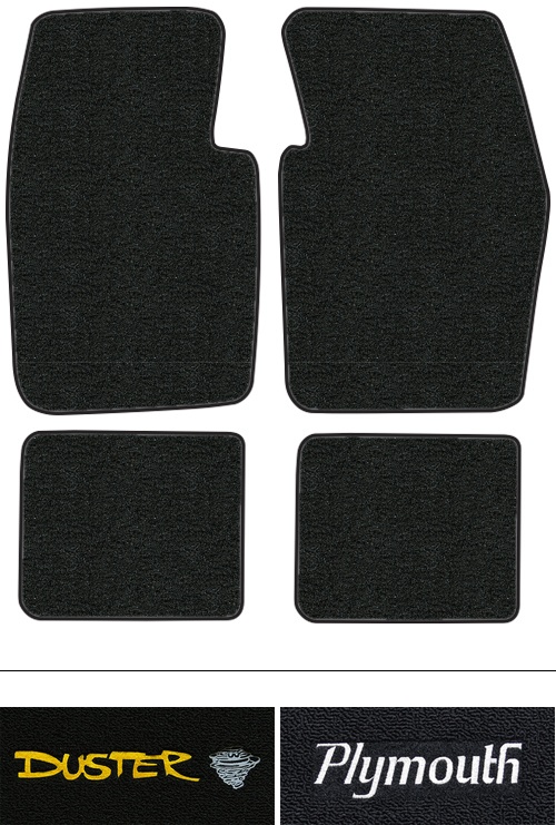 1970-1973 Plymouth Duster (A-Body) Floor Mats (Logos Available) - 4pc - Loop