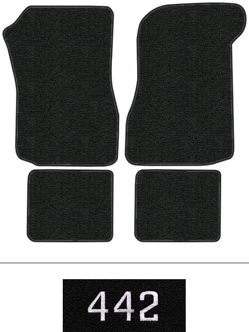 1977 Oldsmobile Cutlass 442 Floor Mats (Logos Available) - 4pc - Cutpile