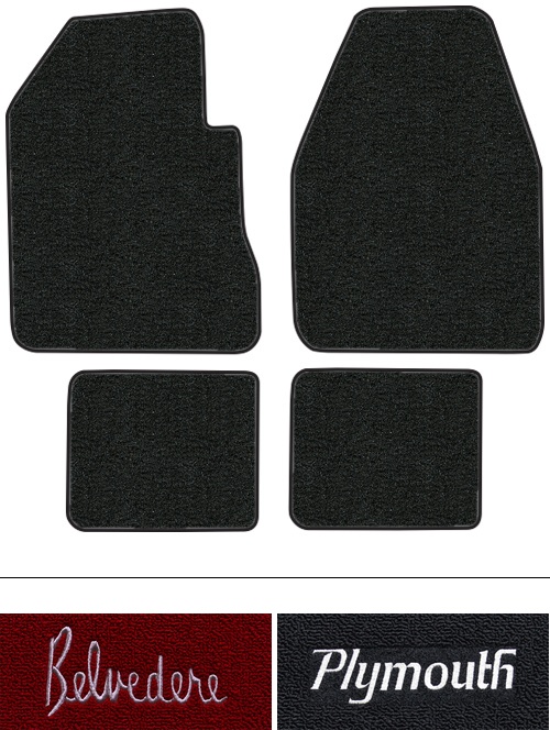 1962-1965 Plymouth Belvedere (B-Body) Floor Mats (Logos Available) - 4pc - Loop | Fits: 4spd