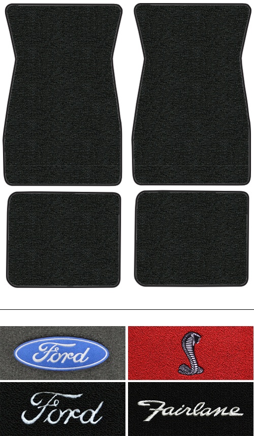 1966-1970 Ford Fairlane Floor Mats (Logos Available) - 4pc - Loop