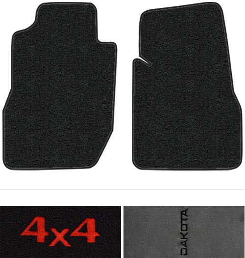 2005-2010 Dodge Dakota Floor Mats (Logos Available) - 2pc - Cutpile