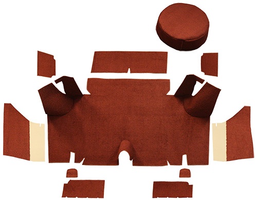 1965-1966 Ford Mustang Trunk Mat (Logos Available) - Loop | Fits: Fastback, Trunk Kit with Boards