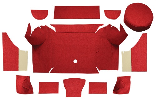 1967-1968 Ford Mustang Trunk Mat (Logos Available) - Loop | Fits: Convertible, Trunk Kit with Boards