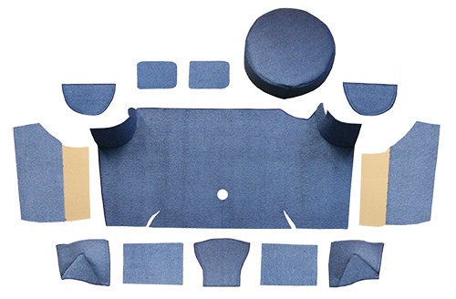 1967-1968 Ford Mustang Trunk Mat (Logos Available) - Nylon | Fits: Fastback, Trunk Kit with Boards