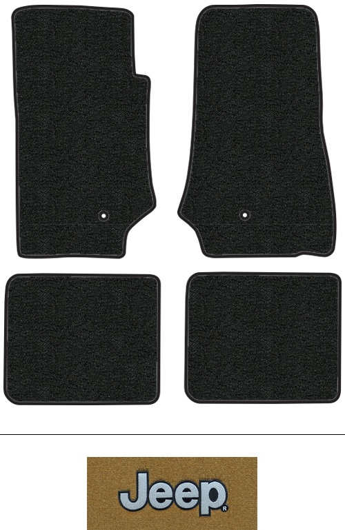 2007-2010 Jeep Wrangler (JK) Floor Mats (Logos Available) - 4pc - Cutpile | Fits: 2DR