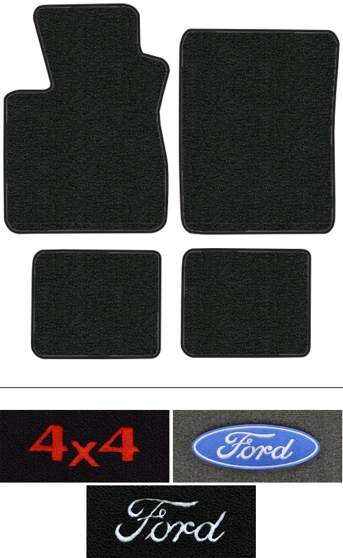 1999-2003 Ford F-150 Floor Mats (Logos Available) - 4pc - Cutpile | Fits: Ext Cab