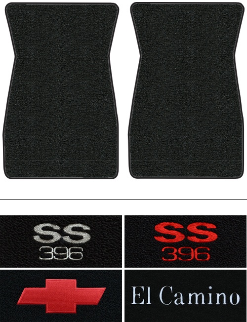 1973 Chevy El Camino Floor Mats (Logos Available) - 2pc - Loop