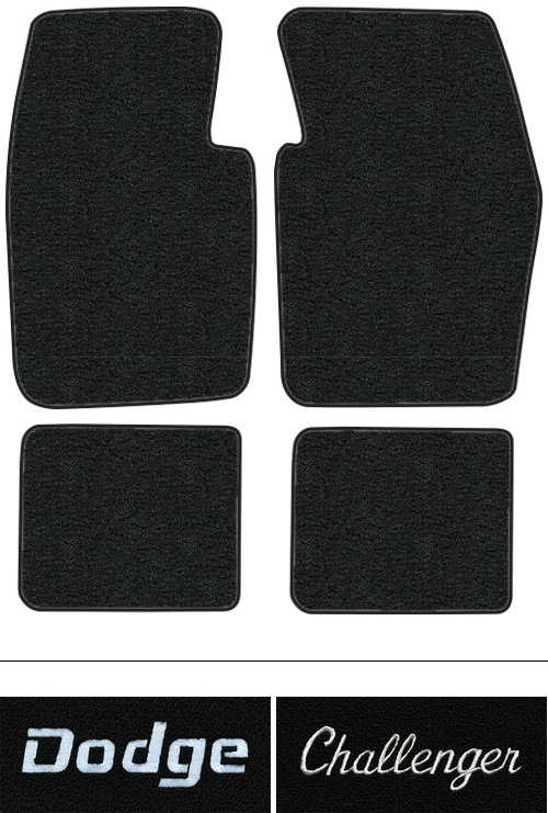 1974 Dodge Challenger (E-Body) Floor Mats (Logos Available) - 4pc - Cutpile