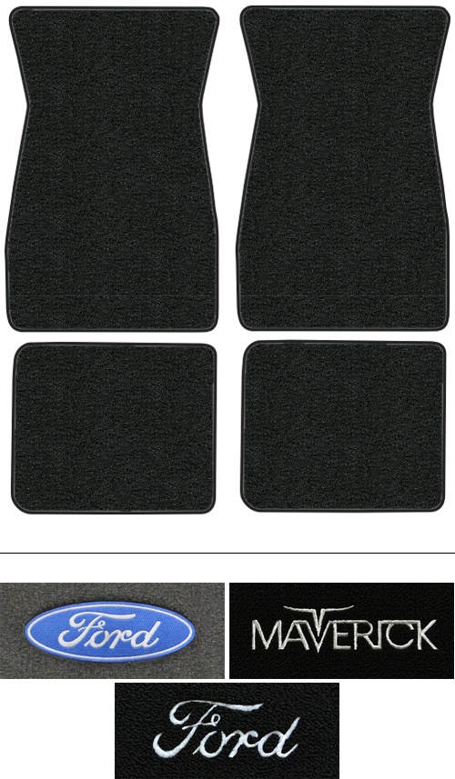 1974-1977 Ford Maverick Floor Mats (Logos Available) - 4pc - Cutpile