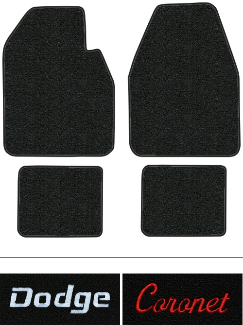 1974-1976 Dodge Coronet (B-Body) Floor Mats (Logos Available) - 4pc - Cutpile