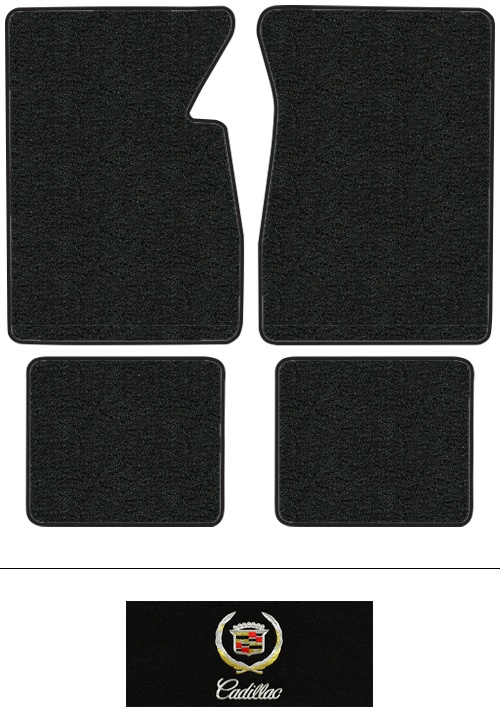 1974-1976 Cadillac DeVille Floor Mats (Logos Available) - 4pc - Cutpile | Fits: 4DR, Sedan