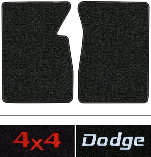 1974 Dodge D100 Floor Mats (Logos Available) - 2pc - Cutpile