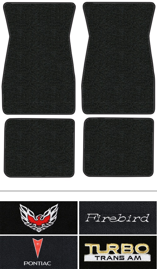 1974-1981 Pontiac Firebird (2nd Gen Firebird) Trans Am Floor Mats (Logos Available) - 4pc - Cutpile