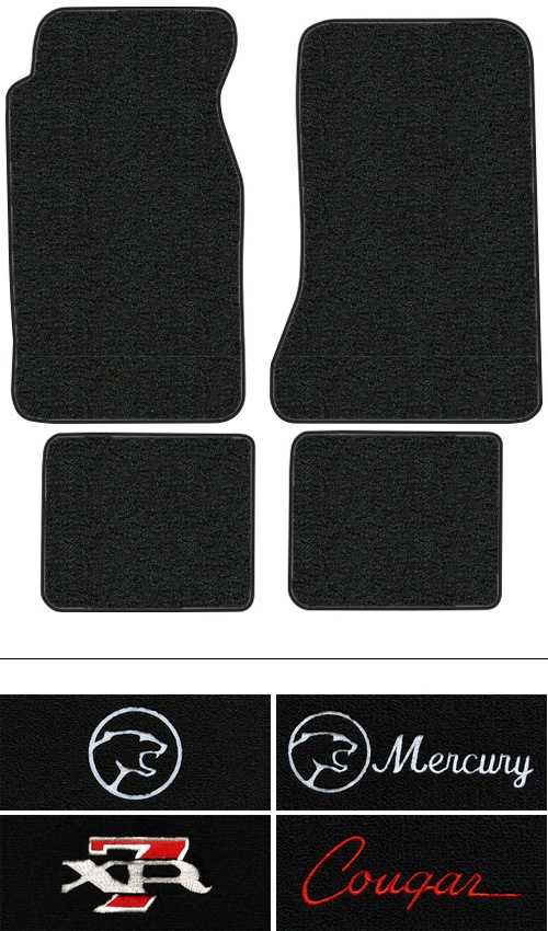 1974-1975 Mercury Cougar Floor Mats (Logos Available) - 4pc - Cutpile