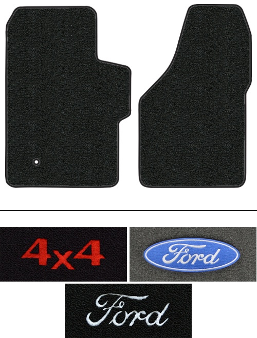 1999-2007 Ford F-350 Super Duty Floor Mats (Logos Available) - 2pc Front - Cutpile | Fits: Crew Cab