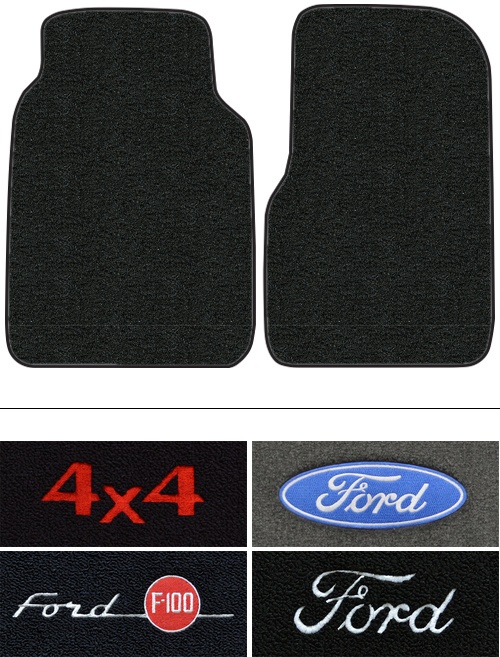 1974 Ford F-100 (Dentside) Floor Mats (Logos Available) - 2pc - Cutpile