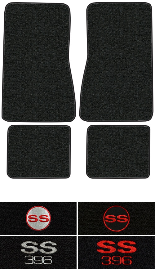 1968 Chevy II Nova Floor Mats (Logos Available) - 4pc - Loop