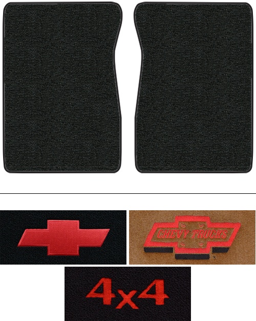 1987 Chevy R10 Floor Mats (Logos Available) - 2pc - Cutpile