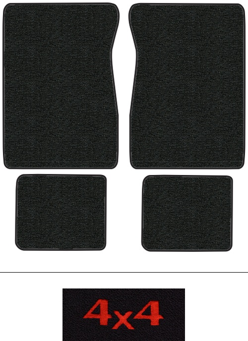 1974 GMC C25/C2500 Pickup (Squarebody) Floor Mats (Logos Available) - 4pc - Cutpile | Fits: Crew Cab