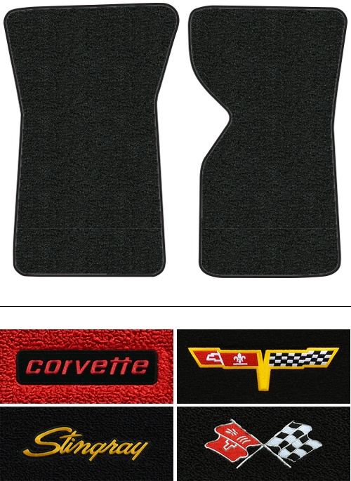 1976 Corvette (C3) Floor Mats (Logos Available) 2pc - Cutpile