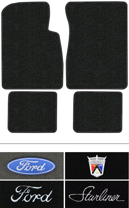 1961 Ford Galaxie Starliner Floor Mats (Logos Available) - 4pc - Loop