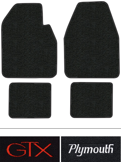 1971 Plymouth GTX (B-Body) Floor Mats (Logos Available) - 4pc - Loop | Fits: Auto
