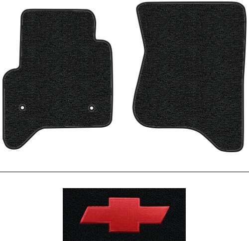2019 Chevy Silverado 1500 LD Floor Mats (Logos Available) - 2pc Front - Cutpile | Fits: Double Cab